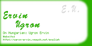 ervin ugron business card